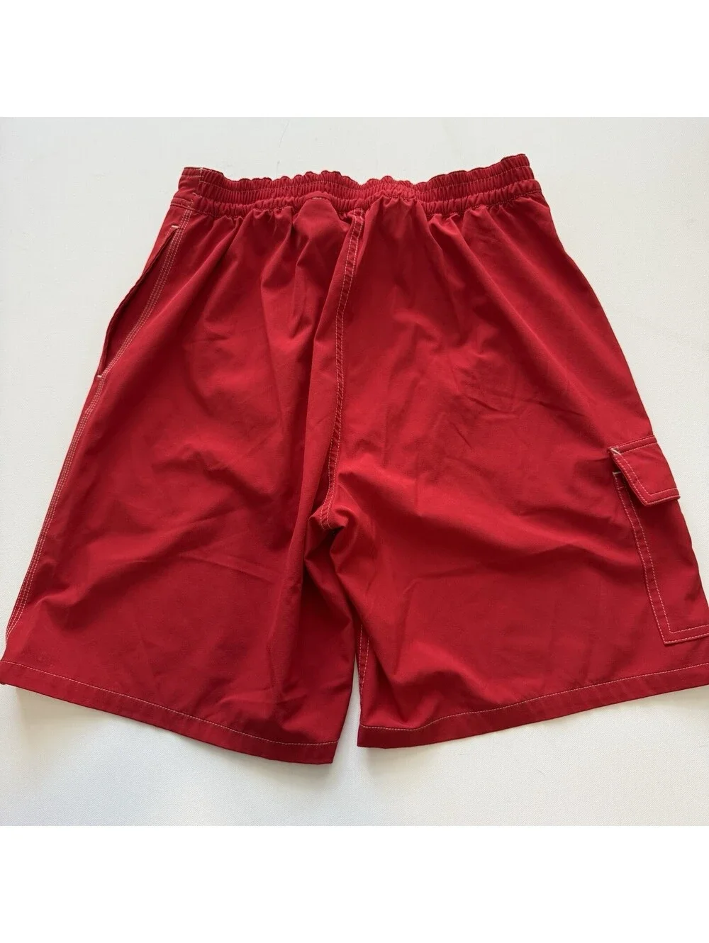 Polo Ralph Lauren Mens S Red Swim Trunks Board Shorts Cargo Drawstring Pony